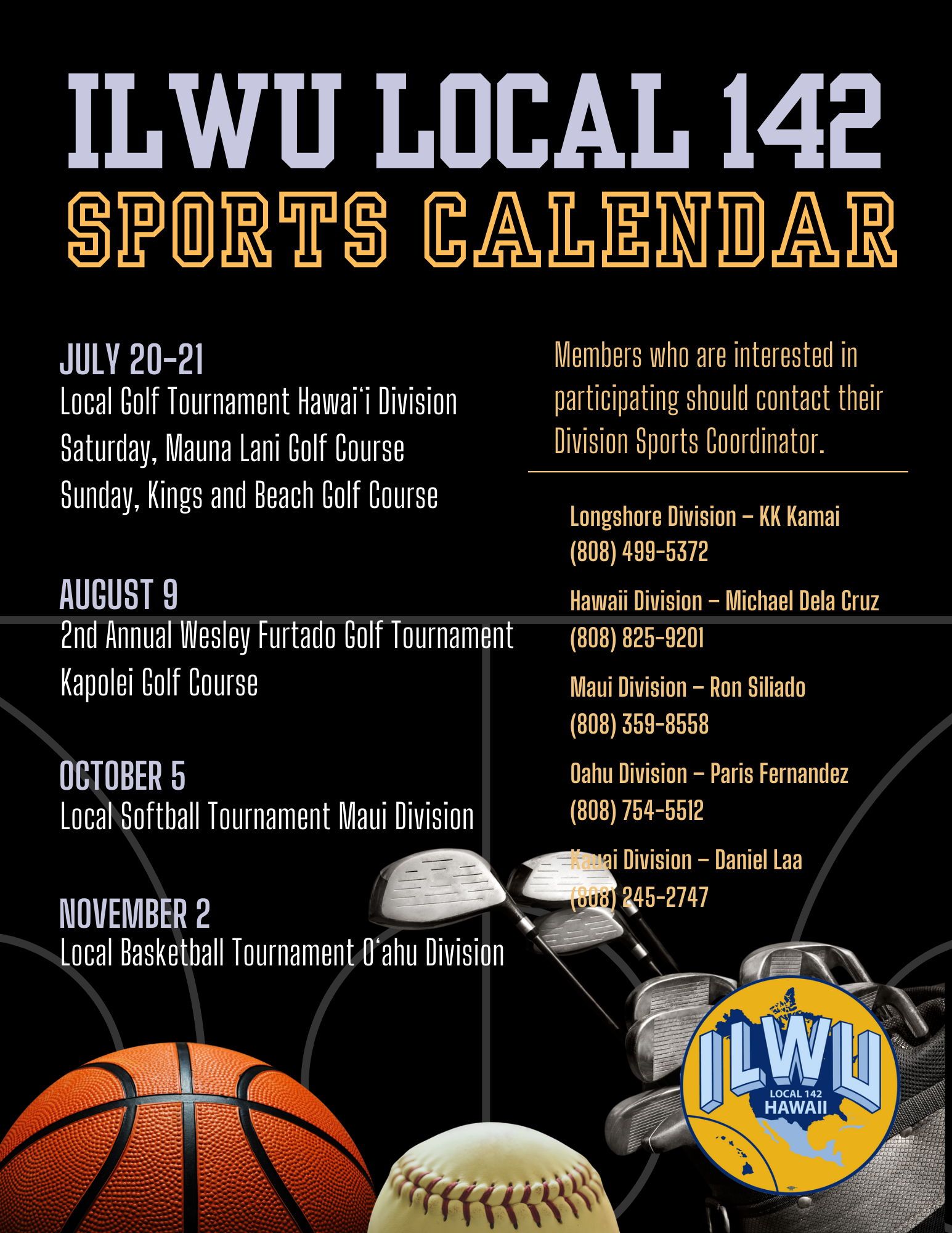 Ilwu sports program hawaii division ilwu local 142